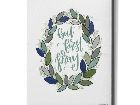 But First Pray Wreath  by Imperfect Dust, Canvas Wall Art Hot on Sale