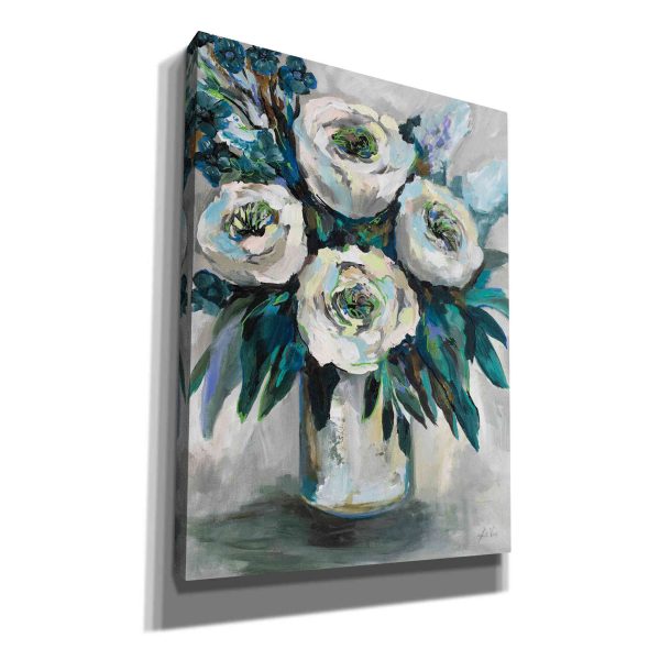 White Roses Bouquet  by Jeanette Vertentes, Canvas Wall Art Sale