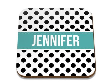 Polka Dot Square Coaster - Single For Cheap