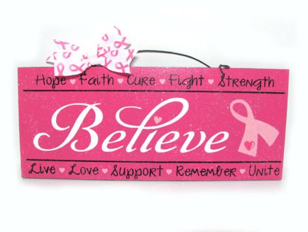 Breast Cancer Awareness Sign. Believe or Survivor. Fashion