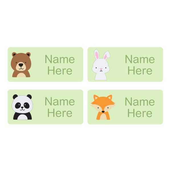 Woodland Animals Rectangle Name Labels 32pk Sale