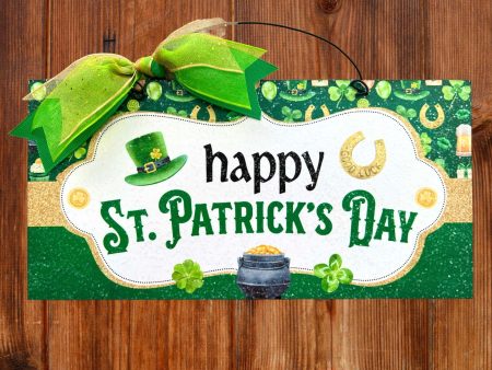 Happy St.Patrick s Day sign. Wood or metal option Online Sale