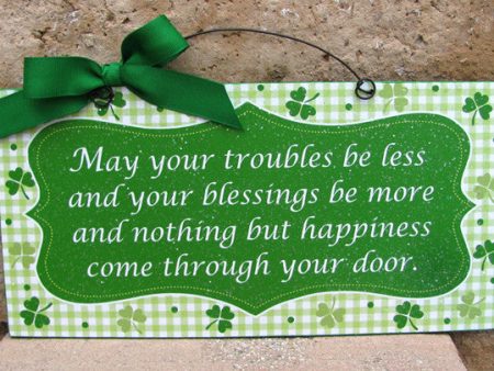 Irish blessing with clovers. St.Patrick s Day sign. Cheap