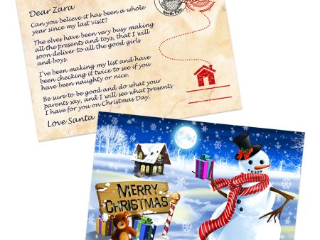 Snowman Santa Postcard Discount