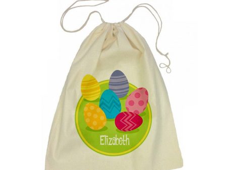 Calico Drawstring Bag - Easter Eggs Discount