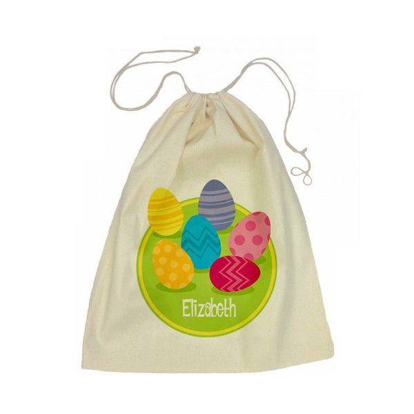 Calico Drawstring Bag - Easter Eggs Discount