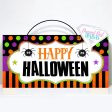 Happy Halloween sign with spiders. Wood or metal option. on Sale