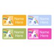 Rainbow Unicorn Rectangle Name Labels 32pk Online Hot Sale