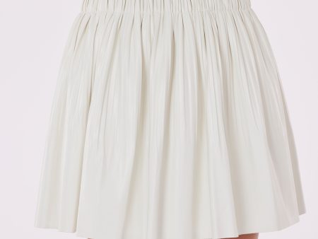 Faux Leather Pleated Skirt For Cheap