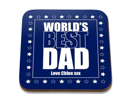 World s Best Dad Square Coaster - Set of 4 For Cheap