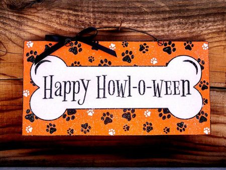 Happy Howl-o-ween sign. Discount