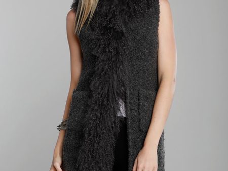 Knitted Mongolian Fur Vest Hot on Sale