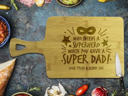 Super Dad Rectangle Bamboo Serving Board Online Sale