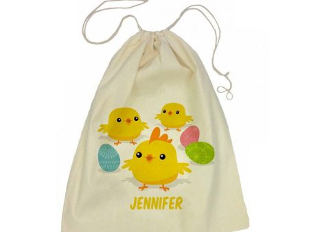 Calico Drawstring Bag - Easter Chicks Online Hot Sale