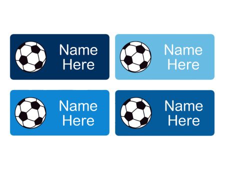 Soccer Ball Rectangle Name Labels 32pk Online now