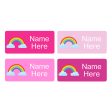 Rainbow Rectangle Name Labels 32pk Fashion