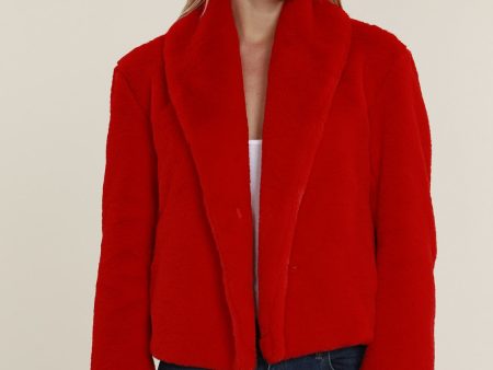 Faux Fur Shawl Collar Jacket Cheap