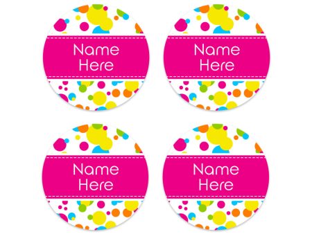 Bubbles Round Name Labels 30pk Discount