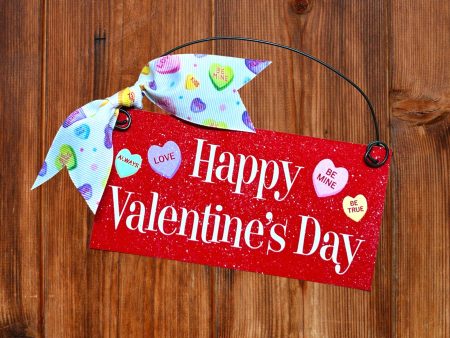 Happy Valentines mini sign. Candy hearts. Sale