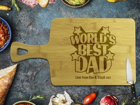 World s Best Dad Rectangle Bamboo Serving Board For Cheap