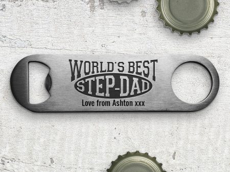 World s Best Step-Dad Engraved Bottle Opener For Sale