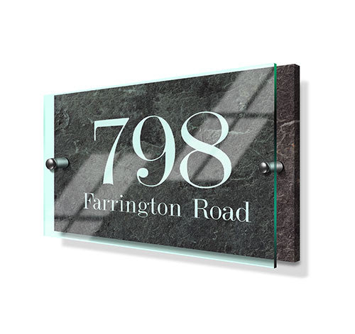 Stone Effect Classic Metal Sign with Premium Acrylic Front Online Hot Sale