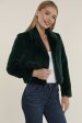 Plush Faux Fur Notch Collar Jacket For Cheap