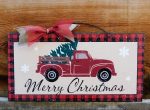 Merry Christmas red truck sign. Online Hot Sale