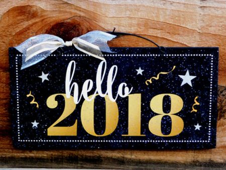 Hello 2018. New Year sign. Hot on Sale