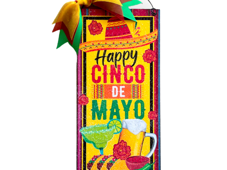 Happy Cinco De Mayo 6x12 vertical sign. Wood or metal option. For Discount