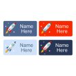 Rocket Rectangle Name Labels 32pk For Sale