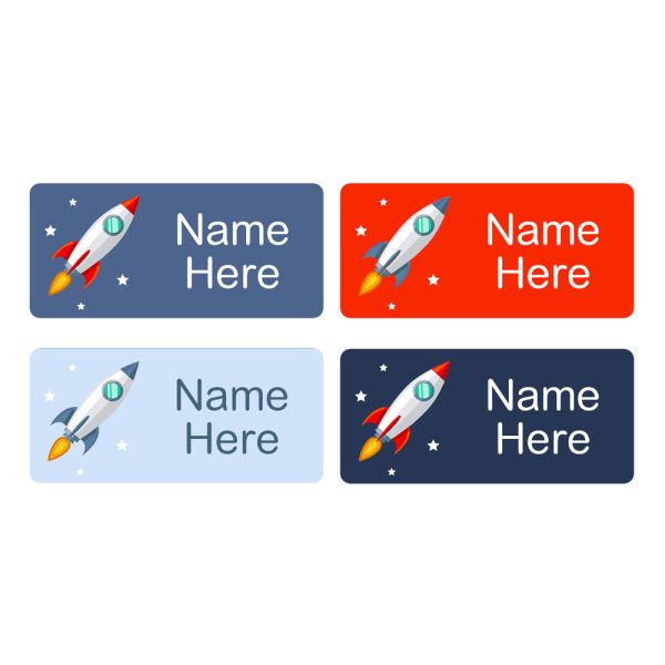 Rocket Rectangle Name Labels 32pk For Sale