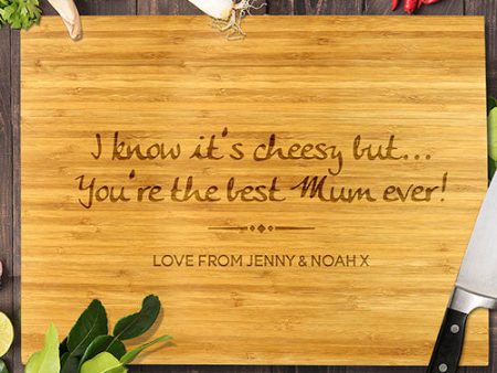 You re the Best Mum Ever Bamboo Cutting Board 8x11  Fashion