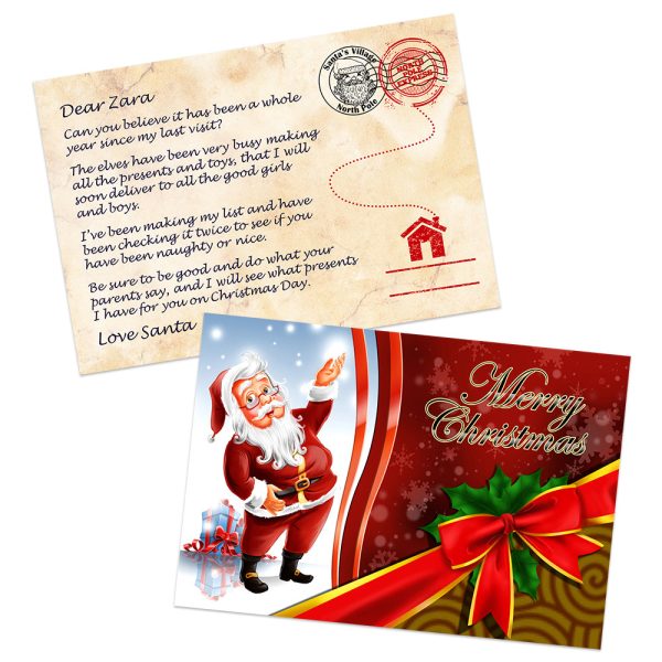 Ribbon Santa Postcard Discount