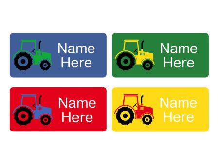 Tractor Rectangle Name Labels 32pk Online