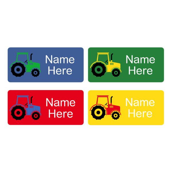 Tractor Rectangle Name Labels 32pk Online