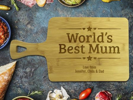 World s Best Mum Rectangle Bamboo Serving Board Hot on Sale