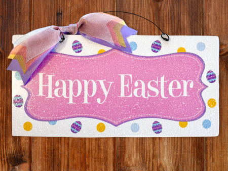 Happy Easter sign. Polka Dots. on Sale