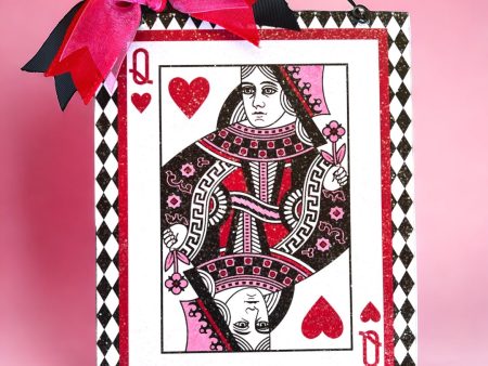 Queen of Hearts Card sign. 8x10 in wood or metal option. For Cheap