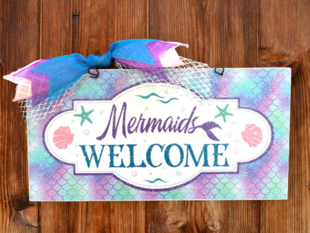 Mermaids Welcome sign Cheap