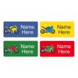 Motorbike Rectangle Name Labels 32pk Online