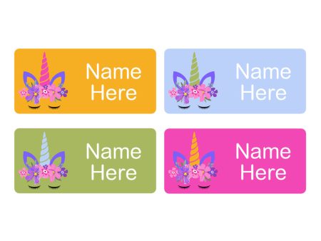 Unicorn Horn Rectangle Name Labels 32pk Discount