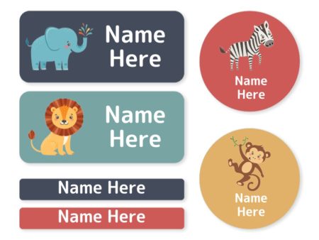 Zoo Animals Mixed Name Label Pack Supply