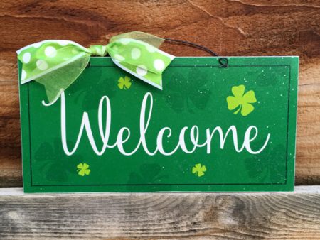 Welcome Clover sign. Supply