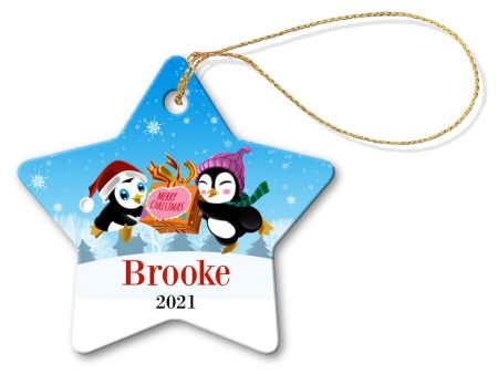 Two Penguins Star Decoration Hot on Sale