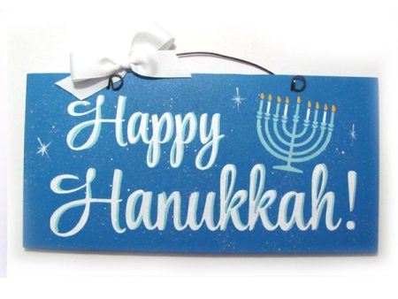 Happy Hanukkah sign. Online