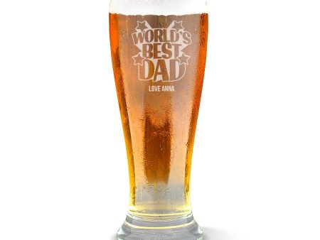 World s Best Dad Premium 425ml Beer Glass Online