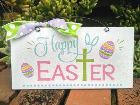 Happy Easter cross sign. For Cheap