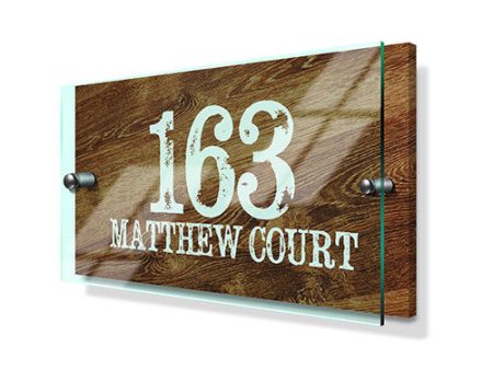 Wood Pine Effect Classic Metal Sign with Premium Acrylic Front Cheap