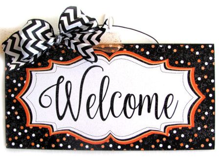 Halloween Welcome sign. Custom option. Sale